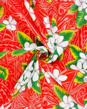 Polynesian fabric MANA Red - Tissushop
